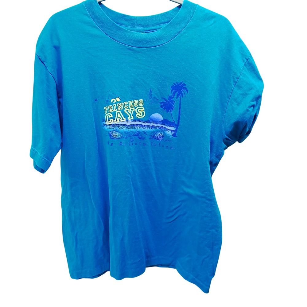 Princess Cruises Princess Cays T-Shirt XL‎ Blue Tropical Vacation Graphic Tee
